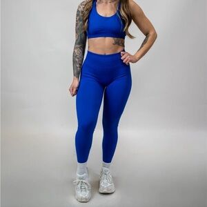 Til You Collapse Seamless Collection Contour Leggings Large Royal Blue booty